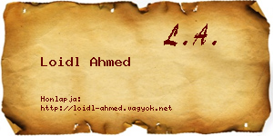 Loidl Ahmed névjegykártya